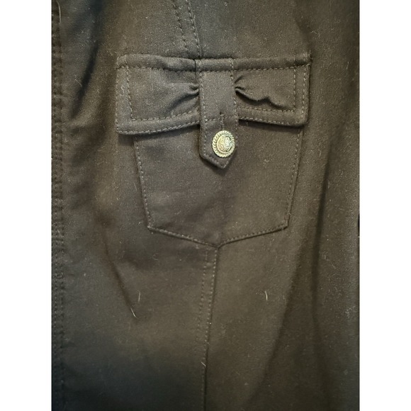 INC International Concepts Blk Ruffle Trim Open Front Jacket Blazer XL - Picture 2 of 6